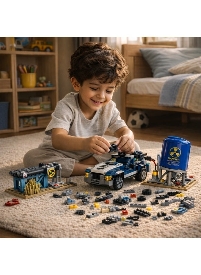 Qman Police Battle Force Building Blocks Set – Police Chase Scene – 296 Pieces – 3 Minifigures – Ages 6+ - Image 3